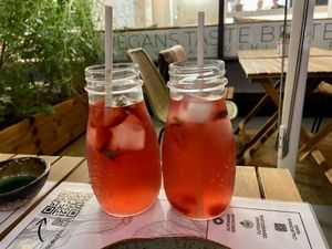 Homemade “lemonade”. 12 zł each at Vegan Sushi Bar in Warsaw