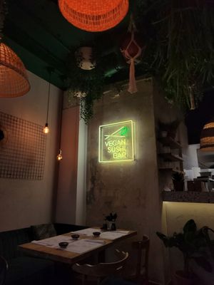 hip decor at Vegan Sushi Bar in Warsaw