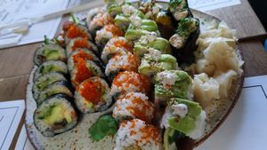 Sushi set at Vegan Sushi Bar in Warsaw