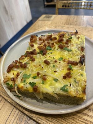Foccacia with Oignon & Lardon - 5/5  at Land & Monkeys - Roquette in Paris