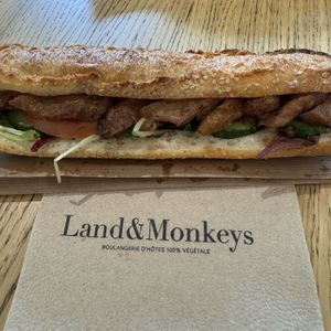 Their chicken baguette   at Land & Monkeys - Roquette in Paris