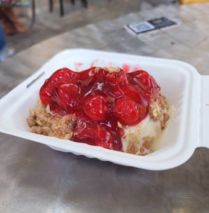 Cherry Cheesecake Roll (summer seasonal) at Cinnaholic in Berkeley