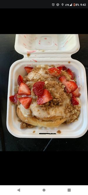 Fck yeah!! Strawberry cheesecake roll at Cinnaholic in Berkeley