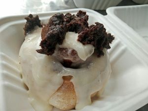 horchata with brownie at Cinnaholic in Berkeley
