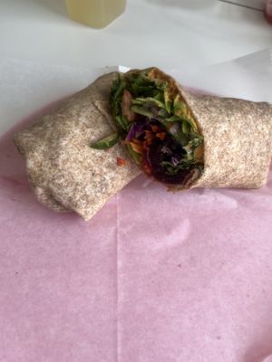 Hummus and veggie wrap  at Lucky Lemon Bakery in Kokomo