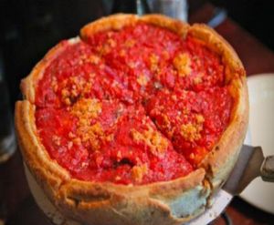 10 inch vegan stuffed pizza: spinach, crushed garlic, red onions, mushrooms at Patxi's Pizza - Hayes Valley in San Francisco