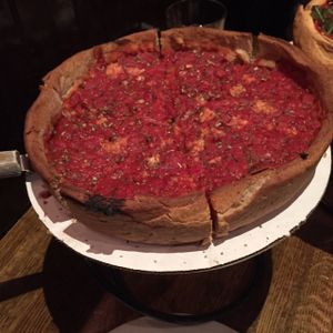 Deep dish vegan pizza at Patxi's Pizza - Hayes Valley in San Francisco