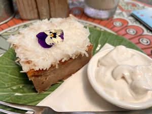 Coconut banana pie  at The Lifebuoy Cafe in St Helens