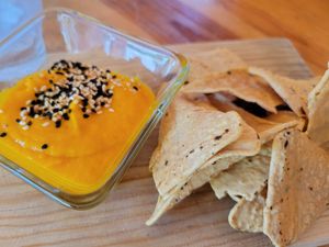 Squash nachos dip at Yum Yum San Pancho in San Francisco