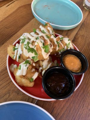 Cauliflower Wings with both sauces  at Yum Yum San Pancho in San Francisco
