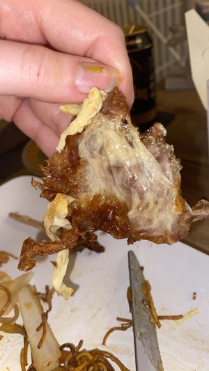 Chocking drumsticks skin at Hong Kong Vegan in Wakefield