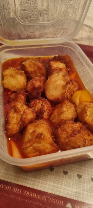 Honey and chilli chicken at Hong Kong Vegan in Wakefield