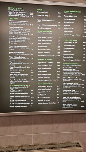 Just a part of the menu. at Hong Kong Vegan in Wakefield