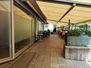 Outdoor seating at Bäckerei Amann in Vaduz
