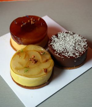 Arthur (in front), Dominique (behind), Coco (on the right). All Vegan of course. at Sucré Coeur in Paris