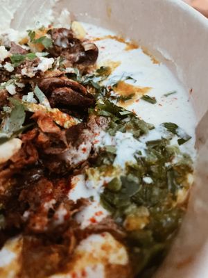 Vegan beef hummus bowl  at Taïm Streetfood in Vienna