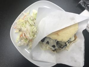 Arepas and coleslaw (not sure what was in it though) at Earth To Us in Raleigh