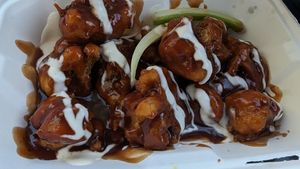 Bbq cauliflower wings at Earth To Us in Raleigh