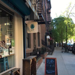 Placard in front of Agavi. at Agavi in New York City