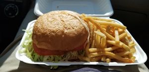 Jalapeno Burger & Fries  at The Trashy Vegan in Asheville