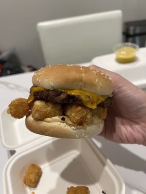 Totburger Perfection 💯   at The Trashy Vegan in Asheville