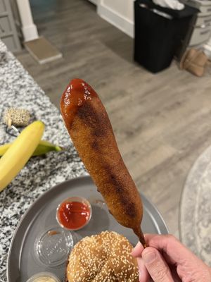 Vegan Corndog with Ketchup!  at The Trashy Vegan in Asheville