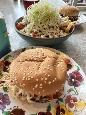That bowl that looks like a salad is actually the loaded fries.  at The Trashy Vegan in Asheville