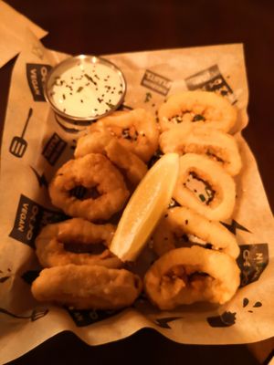 Frittierte Kalamariringe (vegan) at Mad Mad Vegan - Lavapiés in Madrid