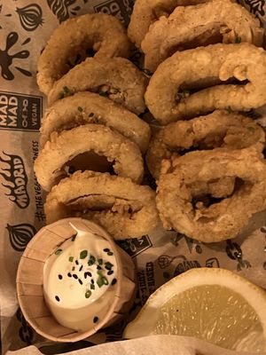 Vegan Calamari - better than the original!  at Mad Mad Vegan - Lavapiés in Madrid