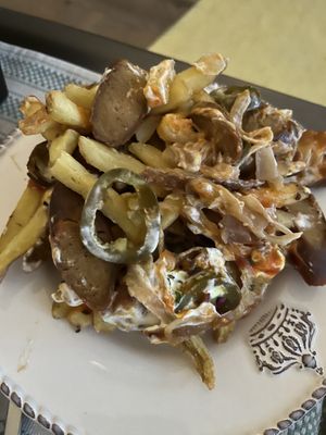 patatas estilo curri-wurts  at Mad Mad Vegan - Lavapiés in Madrid