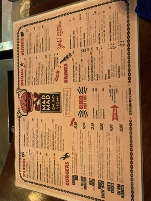menu  at Mad Mad Vegan - Lavapiés in Madrid