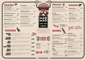 Menu  at Mad Mad Vegan - Lavapiés in Madrid