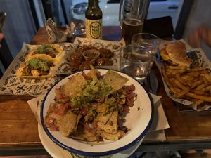 Nachos tacos cauliflower and bacon burger   at Mad Mad Vegan - Lavapiés in Madrid