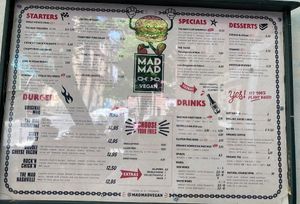 Menu at Mad Mad Vegan - Lavapiés in Madrid