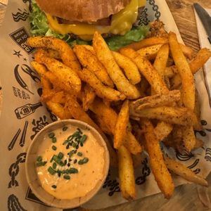 Fries close up   at Mad Mad Vegan - Lavapiés in Madrid