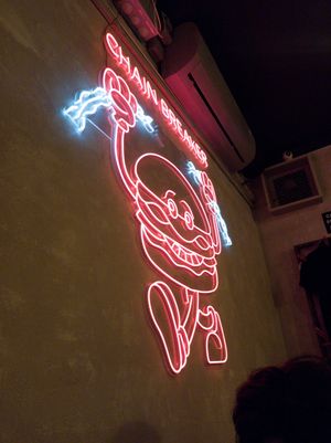 Letrero de neón at Mad Mad Vegan - Lavapiés in Madrid