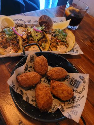 Croquetas and tacos at Mad Mad Vegan - Lavapiés in Madrid