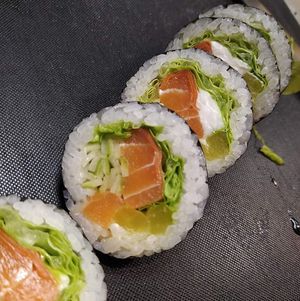 Futomaki salmon premium at Yami Vegan Sushi in Katowice