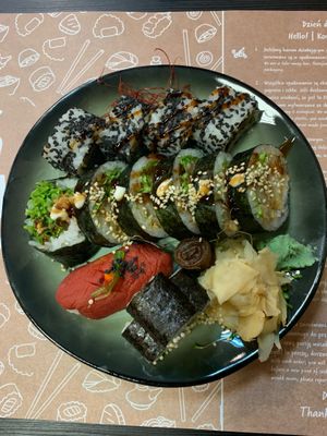 14 pieces Plage with ‘tuna’ at Yami Vegan Sushi in Katowice