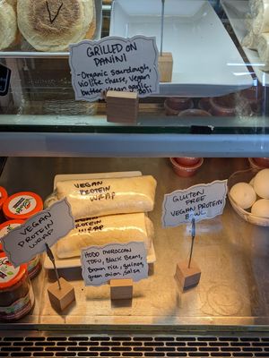 Vegan options in case at Zizzo's Coffeehouse & Wine Bar in Capitola