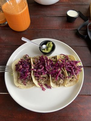 Arabian Tacos  at Camu Camu cafe in Playa Del Carmen