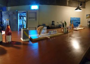 wide tables at Right Here at Very Front in Seoul