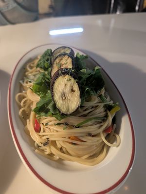 Namul pasta at Right Here at Very Front in Seoul