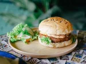 Burger at Veganecessity Cafe in Phuket