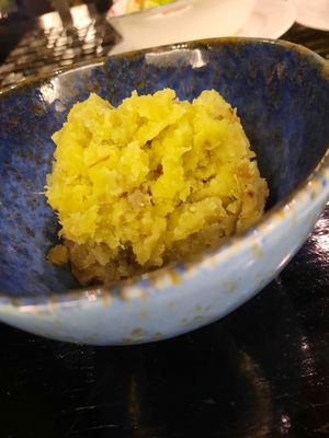 Mashed sweet potatoe at Veganecessity Cafe in Phuket