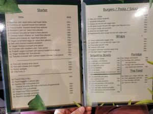 Menu at Veganecessity Cafe in Phuket