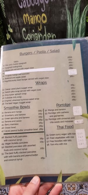 Menu 2 at Veganecessity Cafe in Phuket