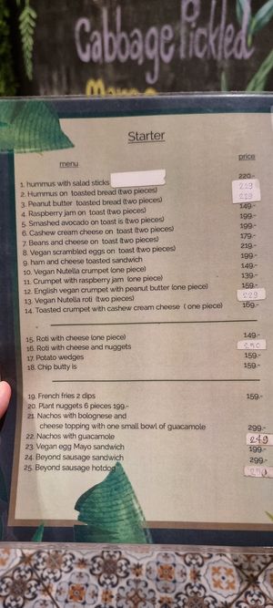 Menu 1 at Veganecessity Cafe in Phuket