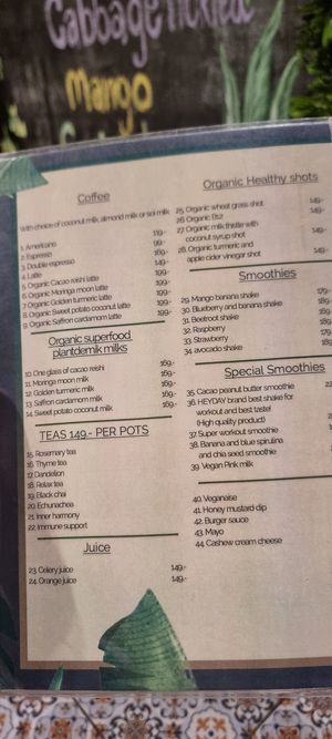 Menu 3 at Veganecessity Cafe in Phuket