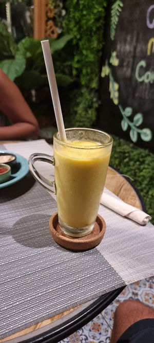 Mango🥭  banana🍌 shake at Veganecessity Cafe in Phuket